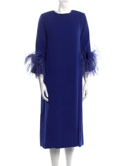 Pre-owned 16arlington Crew Neck Midi Length Dress In Blue