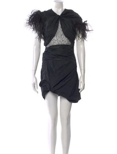 Pre-owned 16arlington Crew Neck Mini Dress In Black