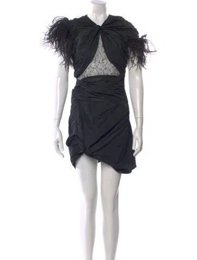 Pre-owned 16arlington Crew Neck Mini Dress In Black