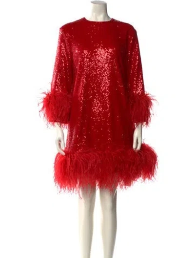 Pre-owned 16arlington Crew Neck Mini Dress In Red