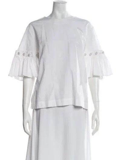 Pre-owned 16arlington Crew Neck Short Sleeve Top In White
