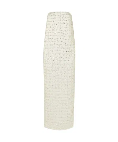 16arlington Blaise Strapless Crystal-embellished Duchesse-satin Maxi Dress In Ivory