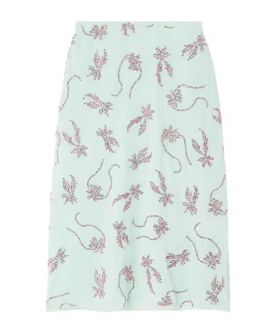 16arlington Dafne Crystal-embellished Studded Chiffon Midi Skirt In Multi