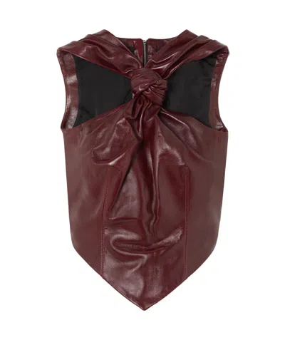 16arlington Danau Knotted Vest In Red