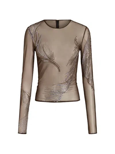 16arlington Darwin Embellished Top In Brown
