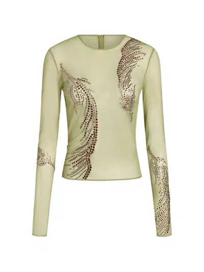 16arlington Darwin Mesh Embellished Top In Gray