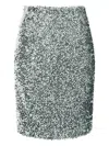 16arlington Delta Sequinned Midi Skirt In Gray