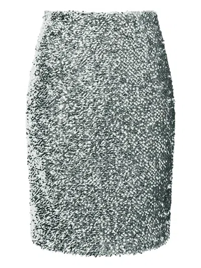 16arlington Delta Sequinned Midi Skirt In Gray