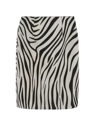16arlington Delta Zebra-print Skirt In Neutral