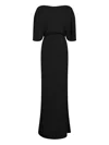 16arlington Dona Cape-sleeve Maxi Dress In Black