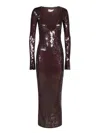 16arlington Sequined Long-sleeved Dress In Brown