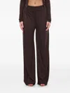 16arlington Elastic-waist Palazzo Pants In Brown