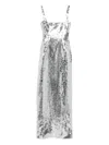 16arlington Electra Sequin Square-neck Gown In Silver