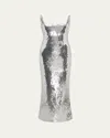 16arlington Electra Sequined Gown In Metallic
