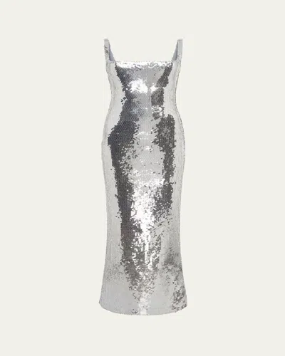 16arlington Electra Sequined Gown In Metallic