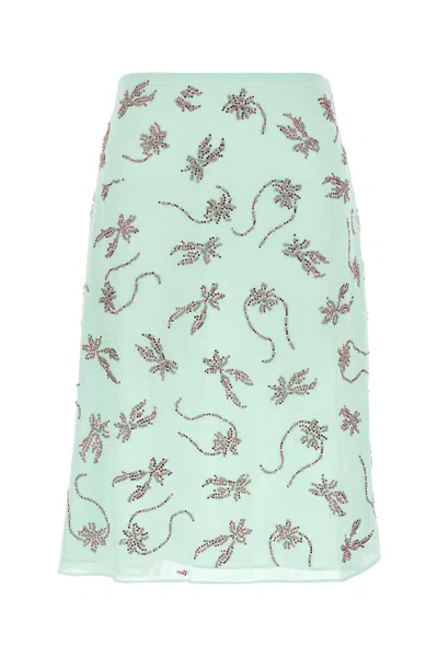 16arlington Embellished Crepe Skirt In Blue