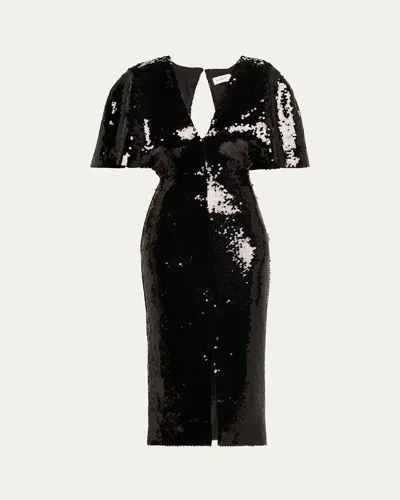 16arlington Ermara Sequined Midi Dress In Black