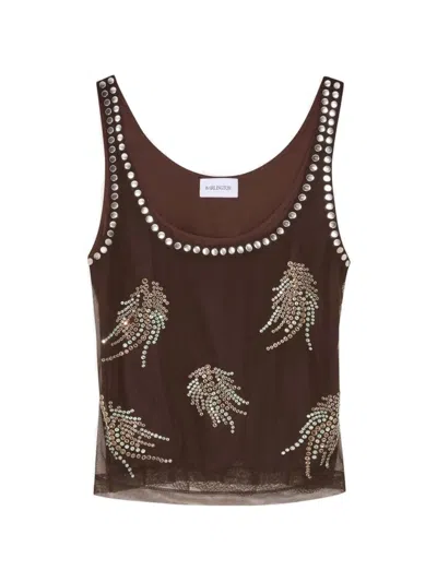 16arlington Esha Hot-fix Mesh Top In Brown