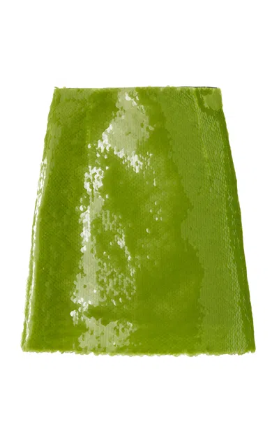 16arlington Este Sequined Mini Skirt In Green
