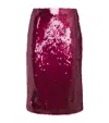 16arlington Este Sequinned Midi Skirt In Burgundy