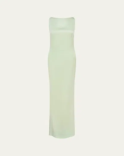 16arlington Evra Satin Gown In Ltgrn