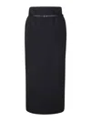 16arlington Delta Belted Cady Maxi Skirt In Blue