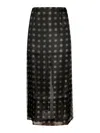 16arlington Semi-transparent Design Midi Skirt In Green