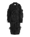 16arlington Feather-embellished Coat In Black