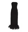 16arlington Feather-trim Minelli Bustier Dress In Black