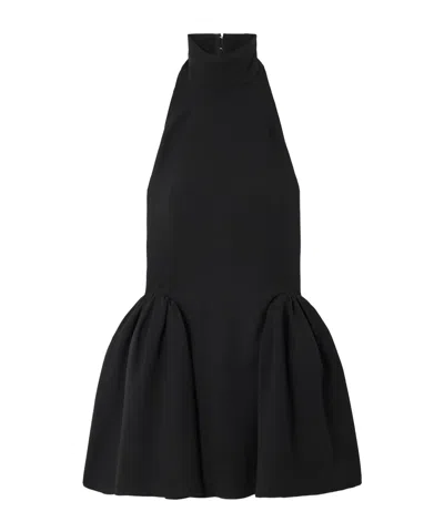 16arlington Fiala Open-back Gathered Cady Halterneck Mini Dress In Black