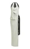16arlington Fiama Asymmetric Maxi Dress In Medium Wash