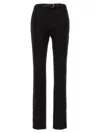 16arlington Slim-cut Belted Trousers In Black