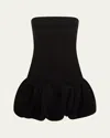 16arlington Garance Strapless Drop-waist Mini Dress In Black