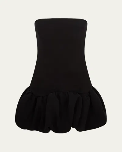 16arlington Garance Strapless Drop-waist Mini Dress In Noir