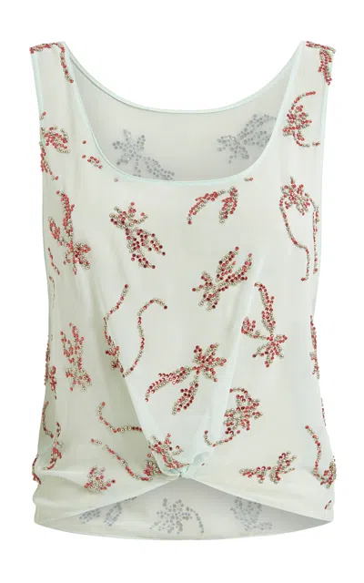 16arlington Gilda Twisted Gold-print Top In Print
