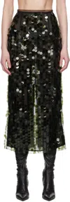 16arlington Green Dia Sequin Midi Skirt In Verde Pino