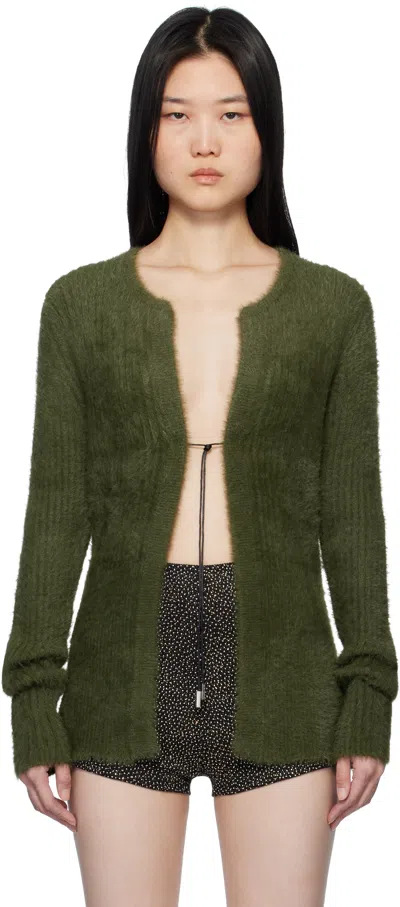 16arlington Green Teria Knit Cardigan In Verde Pino