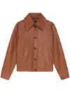 16arlington Haeto Single-breasted Leather Jacket In Braun