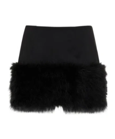 16arlington Haile Feather-embellished Mini Skirt In Black