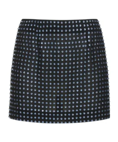 16arlington Halie Crystal-embellished Mini Skirt In Black