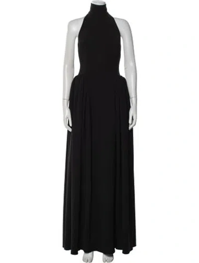 Pre-owned 16arlington Halterneck Long Dress In Black