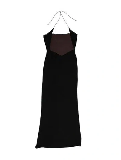 Pre-owned 16arlington Halterneck Long Dress In Black
