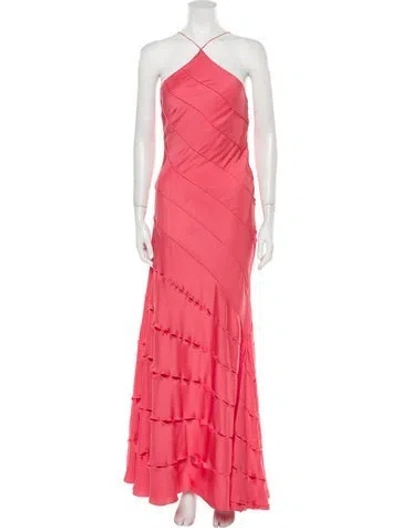 Pre-owned 16arlington Halterneck Long Dress In Pink