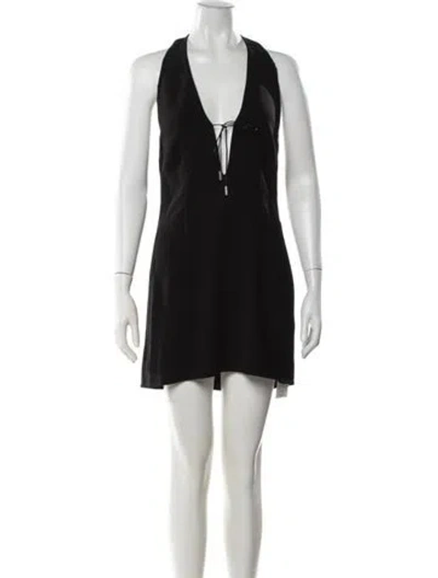 Pre-owned 16arlington Halterneck Mini Dress In Black