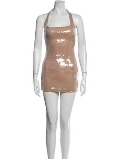 Pre-owned 16arlington Halterneck Mini Dress In Neutrals