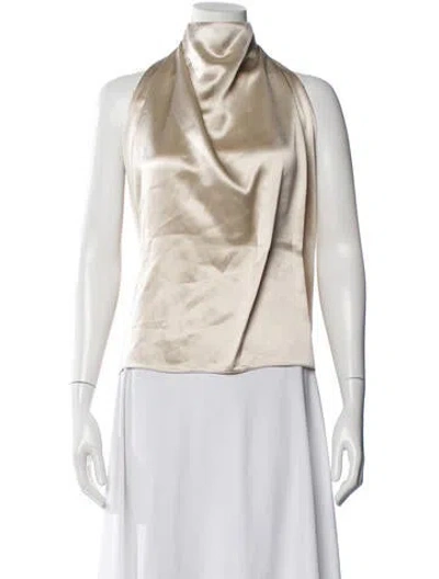 Pre-owned 16arlington Halterneck Sleeveless Top In Neutral
