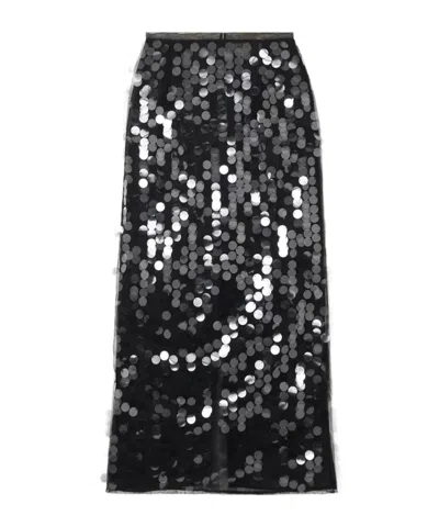 16arlington High-waisted Mid-length Skirt In Black