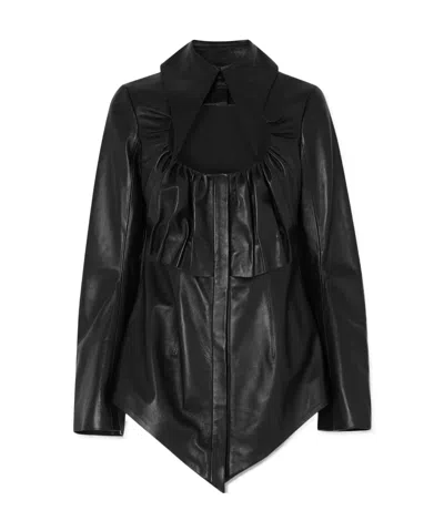 16arlington Hoguti Openwork Pleated Texture Shirt In Black