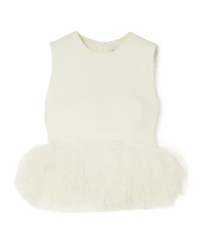16arlington Hoku Short Feather-trimmed Crepe Vest In White