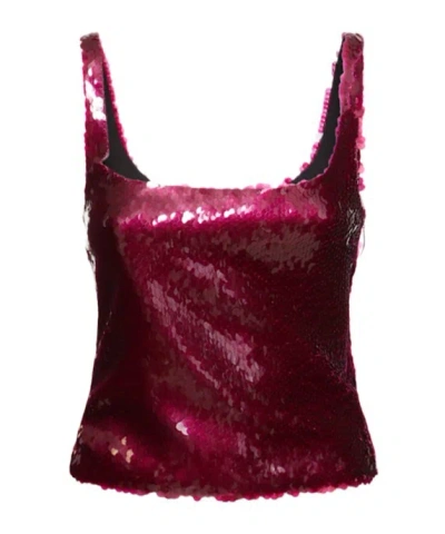 16arlington Hornet Sequin Top In Burgundy